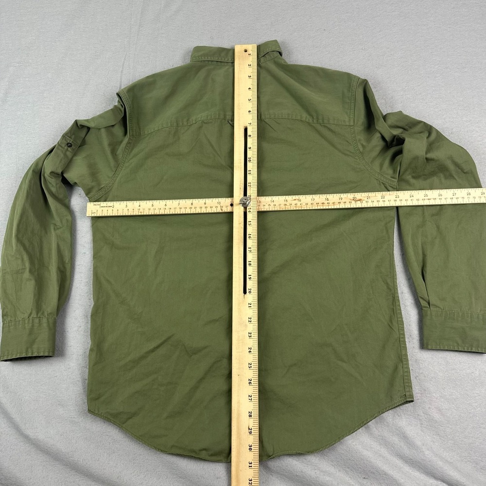 Polo Ralph Lauren Mens Twill Utility Shirt M Green Classic Fit snap long sleeve - Picture 15 of 16